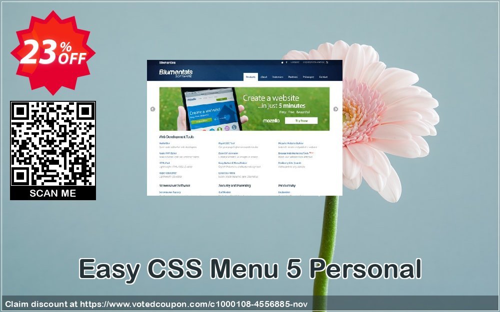 Easy CSS Menu 5 Personal Coupon, discount Easy CSS Menu 5 Personal awful sales code 2023. Promotion: awful sales code of Easy CSS Menu 5 Personal 2023