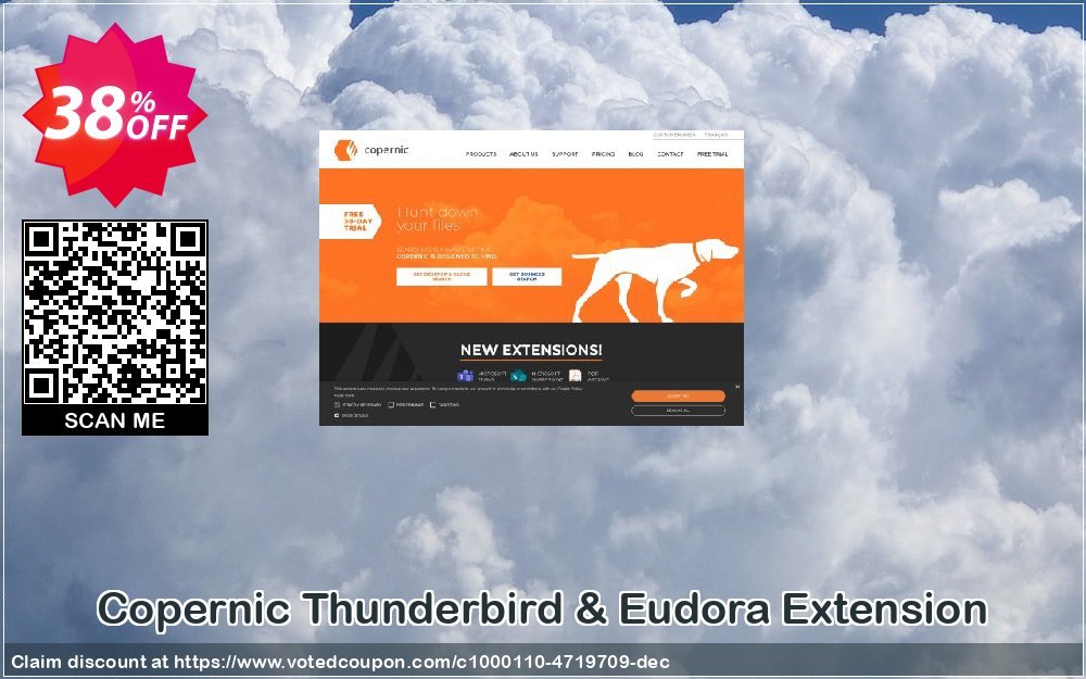 Copernic Thunderbird & Eudora Extension Coupon, discount Affiliate 30%. Promotion: exclusive promo code of Thunderbird & Eudora Extension (1 year) 2023