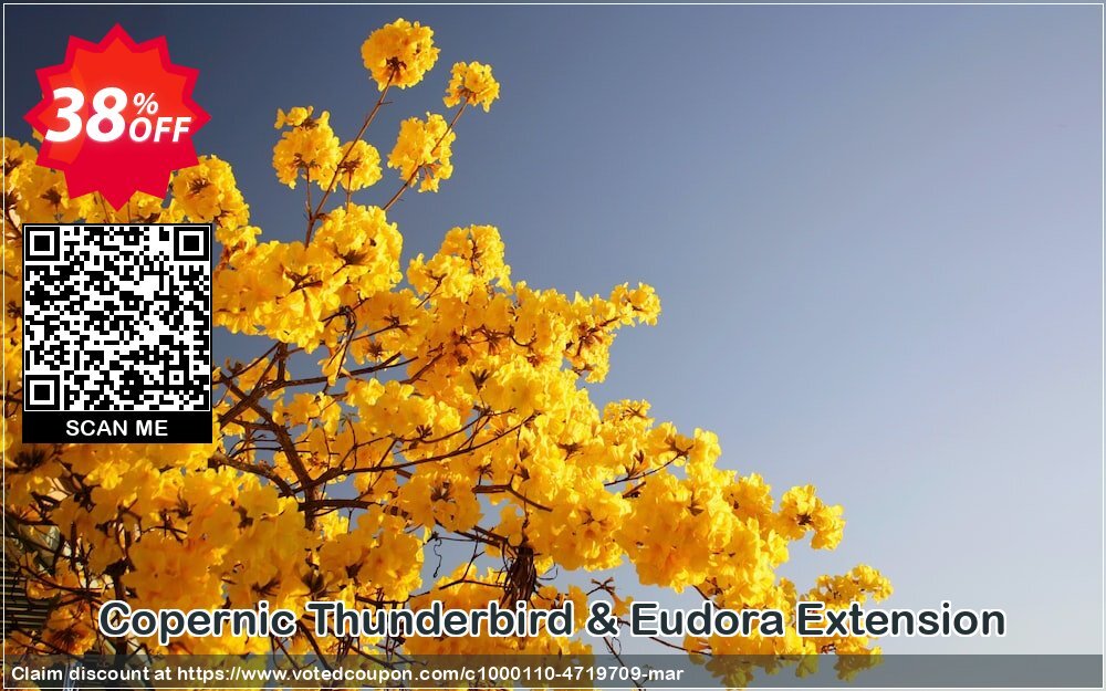 Copernic Thunderbird & Eudora Extension Coupon, discount Affiliate 30%. Promotion: exclusive promo code of Thunderbird & Eudora Extension (1 year) 2024