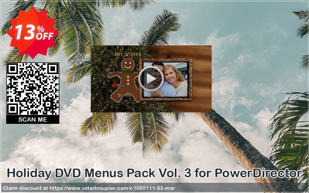 Holiday DVD Menus Pack Vol. 3 for PowerDirector Coupon, discount Holiday DVD Menus Pack Vol. 3 Deal. Promotion: Holiday DVD Menus Pack Vol. 3 Exclusive offer