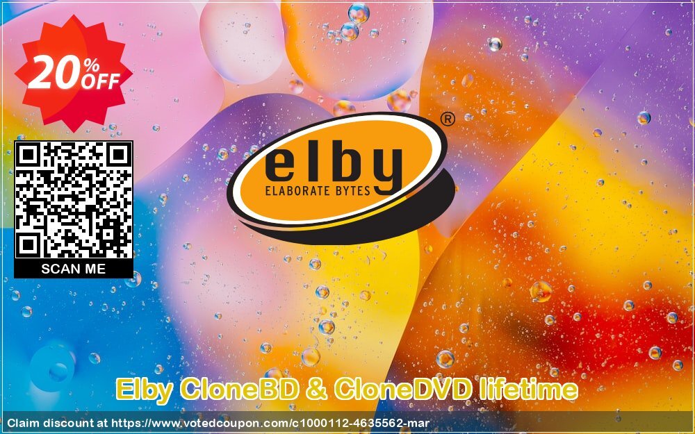 Elby CloneBD & CloneDVD lifetime Coupon, discount 20% OFF Elby CloneBD & CloneDVD lifetime, verified. Promotion: Stunning promotions code of Elby CloneBD & CloneDVD lifetime, tested & approved