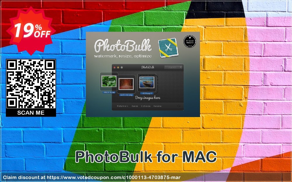 PhotoBulk for MAC Coupon, discount PhotoBulk marvelous promo code 2024. Promotion: marvelous promo code of PhotoBulk 2024