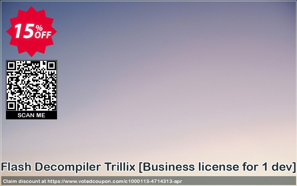 Flash Decompiler Trillix /Business Plan for 1 dev/ Coupon, discount Flash Decompiler Trillix [Business license for 1 dev] formidable discounts code 2024. Promotion: formidable discounts code of Flash Decompiler Trillix [Business license for 1 dev] 2024