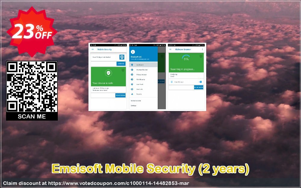 Emsisoft Mobile Security, 2 years  Coupon Code May 2024, 23% OFF - VotedCoupon