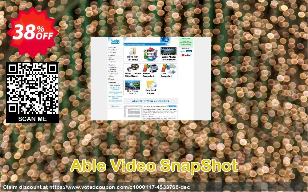 Able Video SnapShot Coupon, discount 30% - Big-discount. Promotion: wondrous promo code of Able Video SnapShot 2023