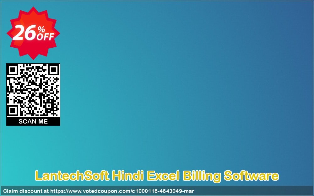 LantechSoft Hindi Excel Billing Software Coupon, discount Christmas Offer. Promotion: special deals code of Hindi Excel Billing Software 2024