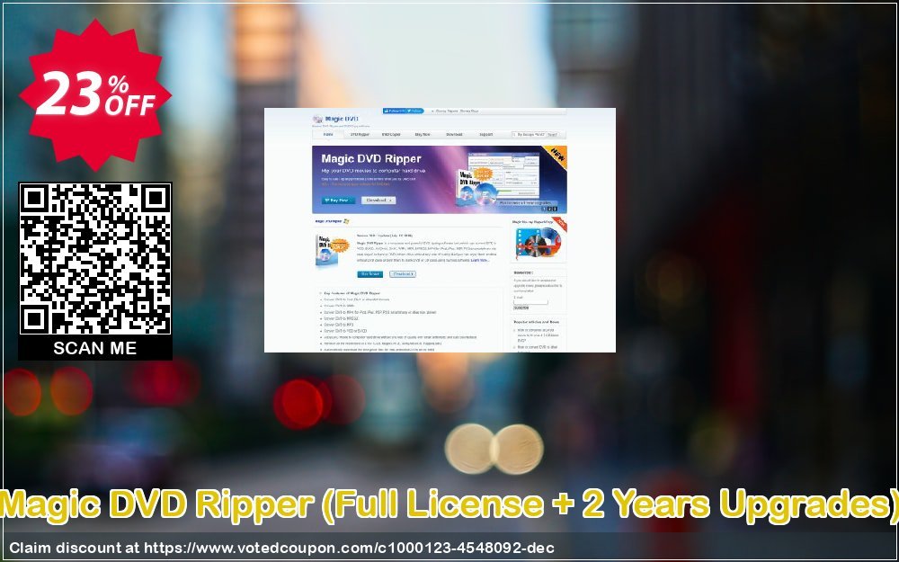 Magic DVD Ripper, Full Plan + 2 Years Upgrades  Coupon, discount Promotion offer for MDR(FL+2). Promotion: formidable promotions code of Magic DVD Ripper (Full License+2 Years Upgrades) 2023