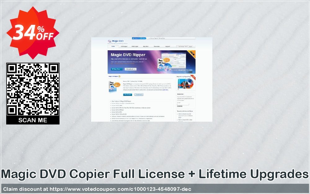 Magic DVD Copier Full Plan + Lifetime Upgrades Coupon, discount Promotion offer for MDC(FL+Lifetime). Promotion: wondrous promo code of MDC (Full License+Lifetime Upgrades) 2023