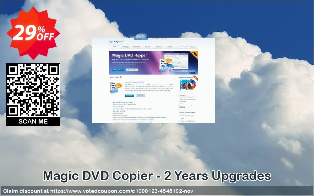 Magic DVD Copier - 2 Years Upgrades Coupon, discount Promotion coupon for MDR/MDC(2upgrade). Promotion: best offer code of 2 Years Upgrades for MDC 2023