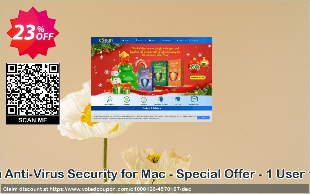 eScan Anti-Virus Security for MAC - Special Offer - 1 User Yearly Coupon, discount eScan Anti-Virus Security for Mac - Special Offer - 1 User 1 Year stunning discount code 2023. Promotion: stunning discount code of eScan Anti-Virus Security for Mac - Special Offer - 1 User 1 Year 2023