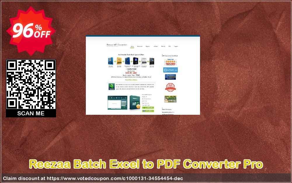 Reezaa Batch Excel to PDF Converter Pro Coupon, discount $1.99 USD for Batch Excel to PDF Converter Commercial License. Promotion: Super promotions code of Batch Excel to PDF Converter Pro 2023