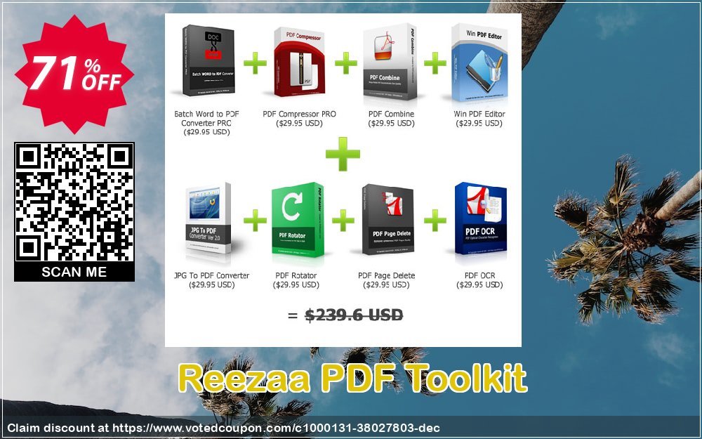 Reezaa PDF Toolkit Coupon, discount 70% OFF Reezaa PDF Toolkit, verified. Promotion: Exclusive promo code of Reezaa PDF Toolkit, tested & approved