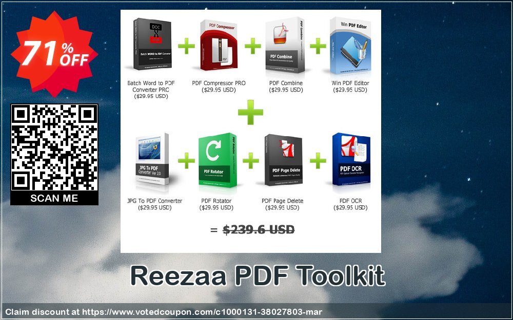 Reezaa PDF Toolkit Coupon, discount 70% OFF Reezaa PDF Toolkit, verified. Promotion: Exclusive promo code of Reezaa PDF Toolkit, tested & approved