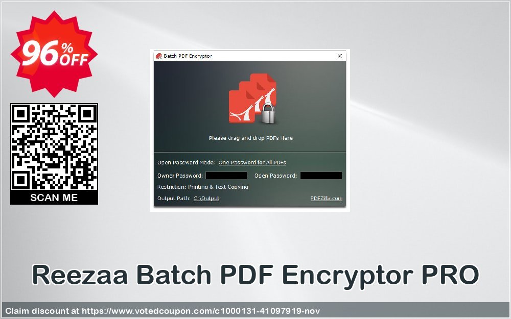 PDFzilla Batch PDF Encryptor PRO Coupon, discount 94% OFF Reezaa Batch PDF Encryptor PRO, verified. Promotion: Exclusive promo code of Reezaa Batch PDF Encryptor PRO, tested & approved