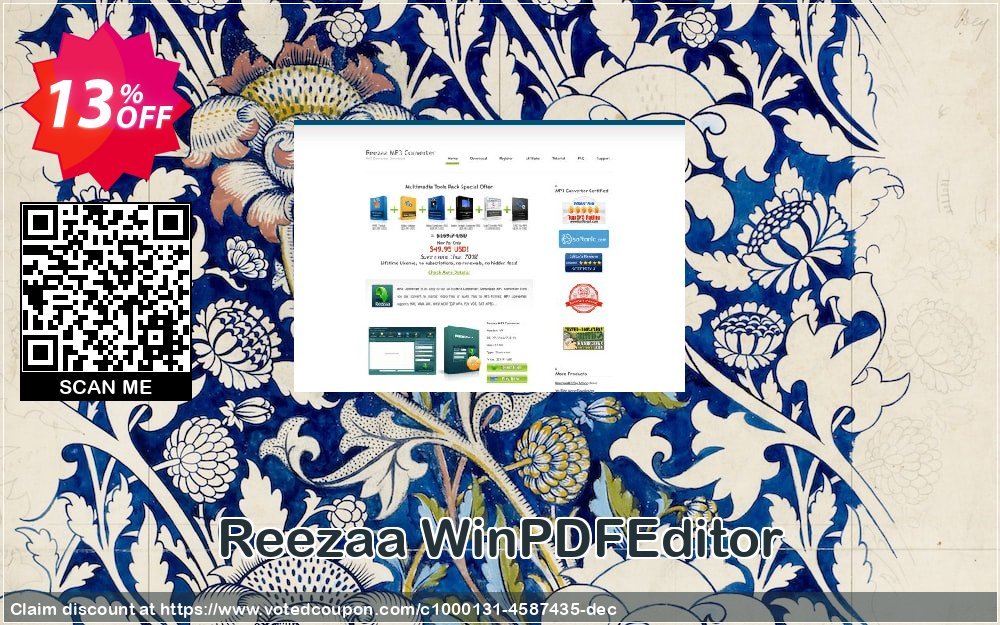 Reezaa WinPDFEditor Coupon, discount WinPDFEditor special offer code 2024. Promotion: special offer code of WinPDFEditor 2024