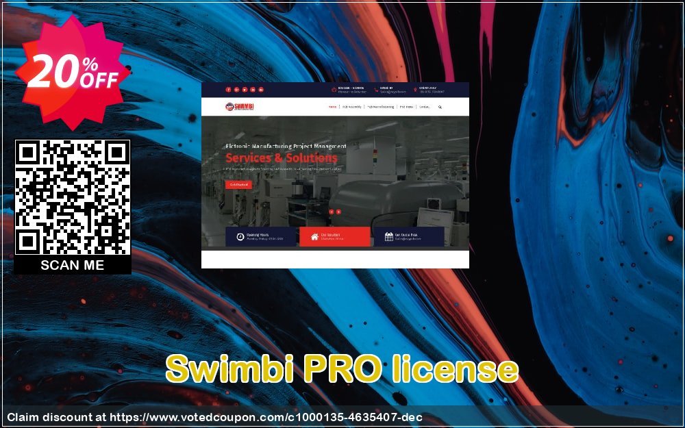 Swimbi PRO Plan Coupon, discount -20%. Promotion: awful discount code of PRO license (5 domains) 2024
