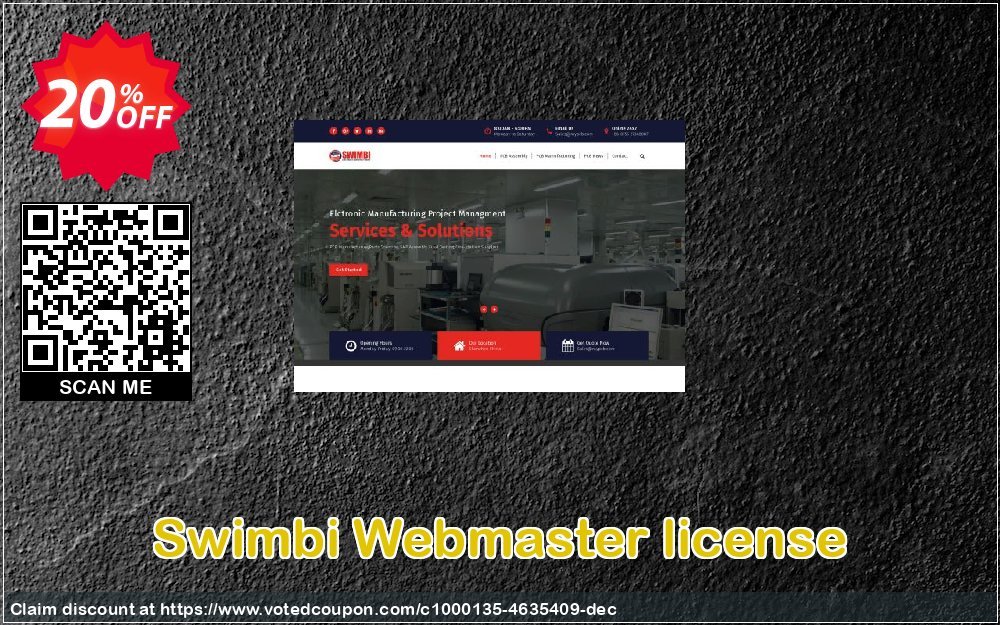 Swimbi Webmaster Plan Coupon, discount -20%. Promotion: super discounts code of Webmaster license (33 domains) 2023