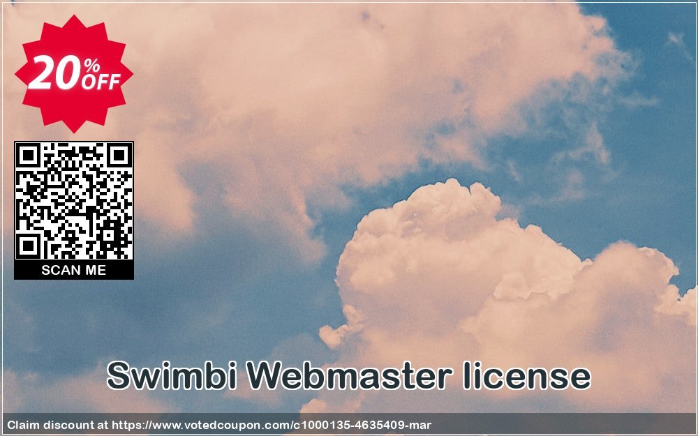 Swimbi Webmaster Plan Coupon, discount -20%. Promotion: super discounts code of Webmaster license (33 domains) 2024