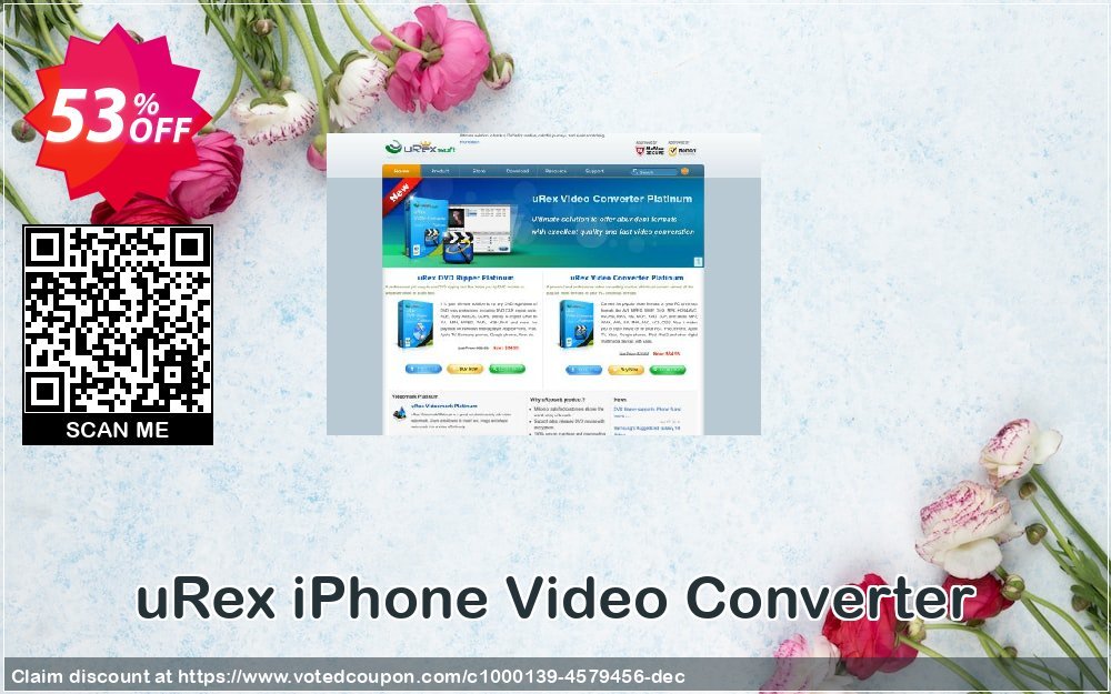 uRex iPhone Video Converter Coupon, discount 50% Off. Promotion: awesome discount code of uRex iPhone Video Converter 2024