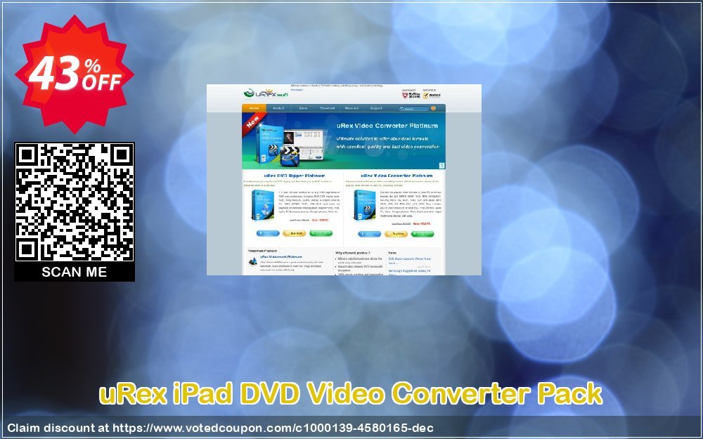 uRex iPad DVD Video Converter Pack Coupon, discount Bundle Discount. Promotion: big discounts code of uRex iPad DVD Video Converter Pack 2023
