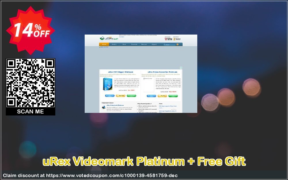 uRex Videomark Platinum + Free Gift Coupon, discount 5 USD OFF. Promotion: stunning discount code of uRex Videomark Platinum + Free Gift 2023