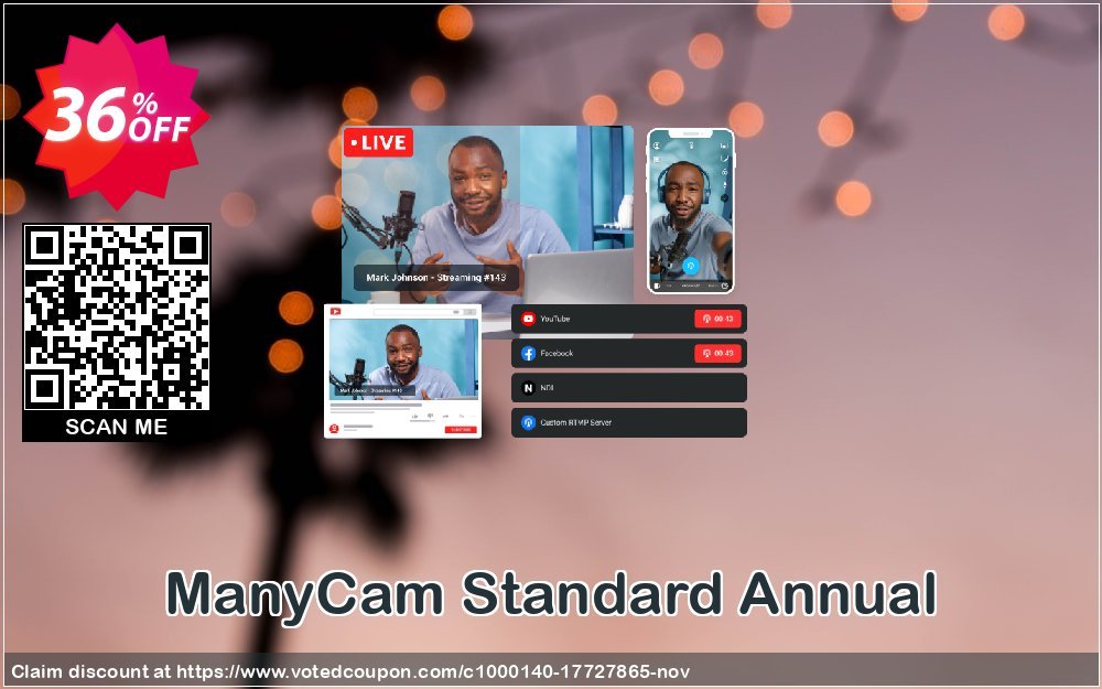ManyCam Standard Annual Coupon Code Mar 2024, 36% OFF - VotedCoupon