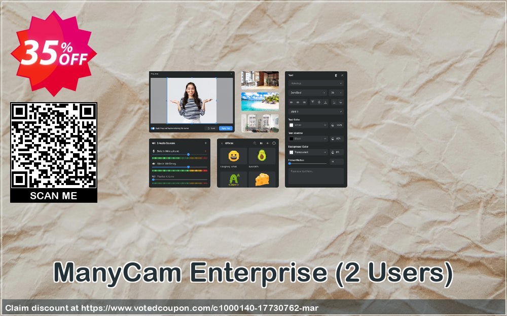 ManyCam Enterprise, 2 Users  Coupon Code May 2024, 35% OFF - VotedCoupon