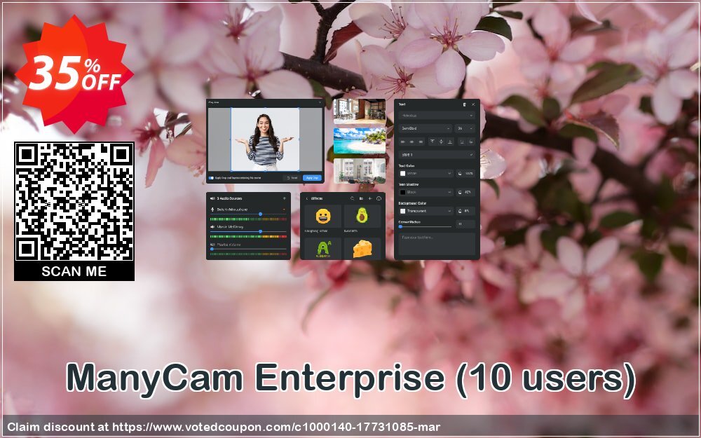 ManyCam Enterprise, 10 users  Coupon, discount 35% OFF ManyCam Enterprise (10 users), verified. Promotion: Formidable promotions code of ManyCam Enterprise (10 users), tested & approved