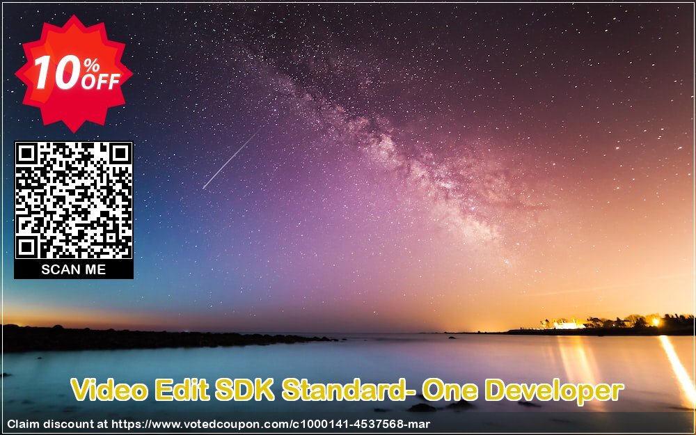 Video Edit SDK Standard- One Developer Coupon, discount 10%. Promotion: best discount code of Video Edit SDK Standard- One Developer 2024