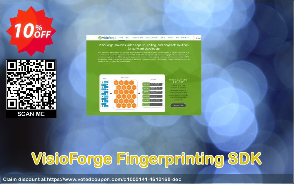 VisioForge Fingerprinting SDK Coupon, discount 10%. Promotion: impressive promotions code of VisioForge Fingerprinting SDK 2024
