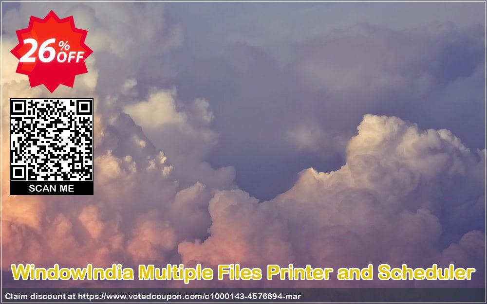 WindowIndia Multiple Files Printer and Scheduler Coupon, discount Christmas OFF. Promotion: awful discount code of Multiple Files Printer and Scheduler 2024