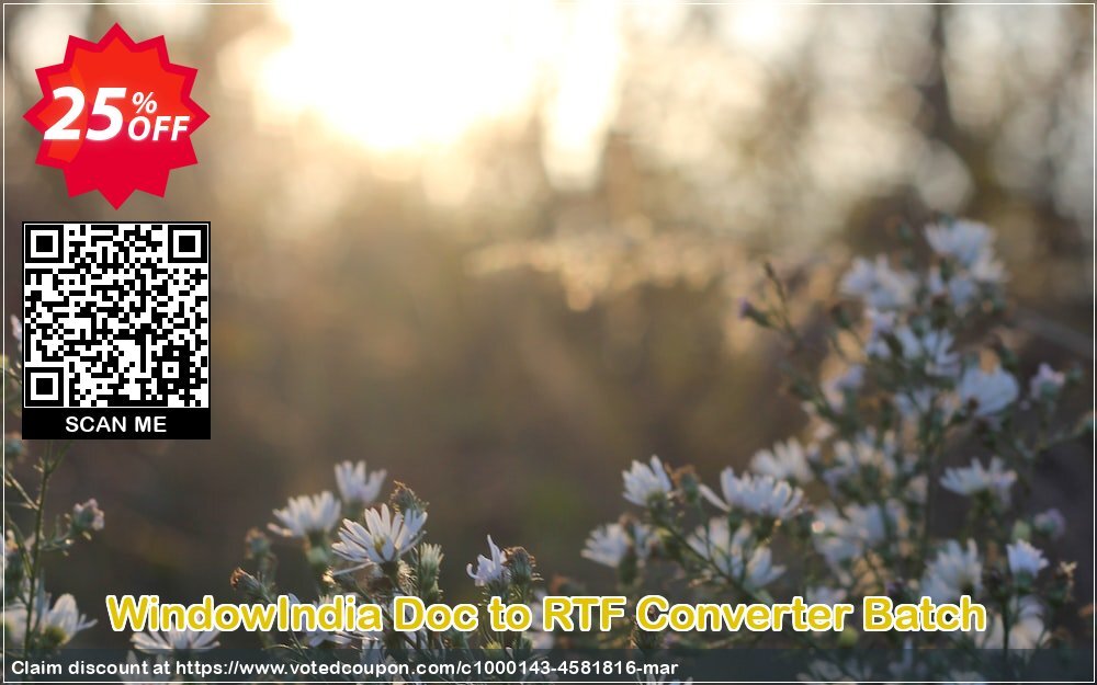 WindowIndia Doc to RTF Converter Batch Coupon Code May 2024, 25% OFF - VotedCoupon