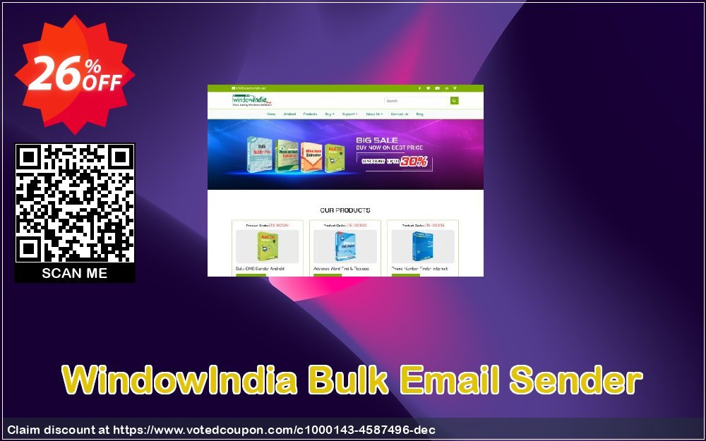 WindowIndia Bulk Email Sender Coupon, discount Christmas OFF. Promotion: wondrous sales code of Bulk Email Sender 2024