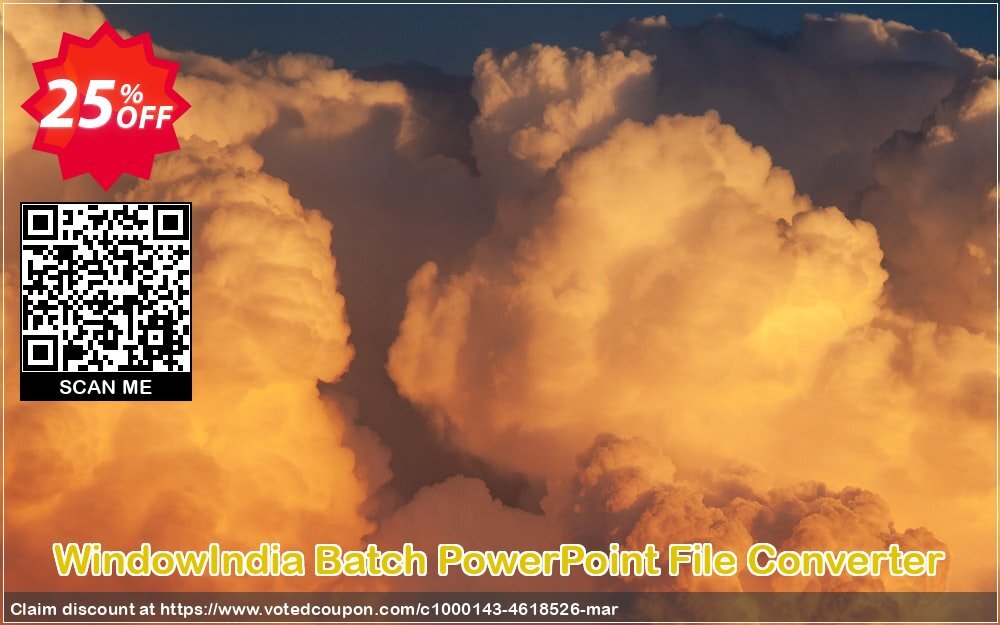 WindowIndia Batch PowerPoint File Converter Coupon, discount Christmas OFF. Promotion: amazing promotions code of Batch PowerPoint File Converter 2024