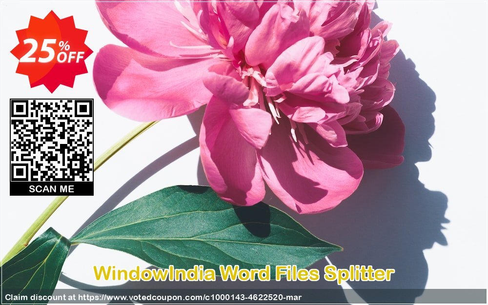 WindowIndia Word Files Splitter Coupon, discount Christmas OFF. Promotion: formidable discount code of Word Files Splitter 2024