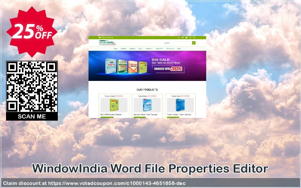 WindowIndia Word File Properties Editor Coupon, discount Christmas OFF. Promotion: special promo code of Word File Properties Editor 2024