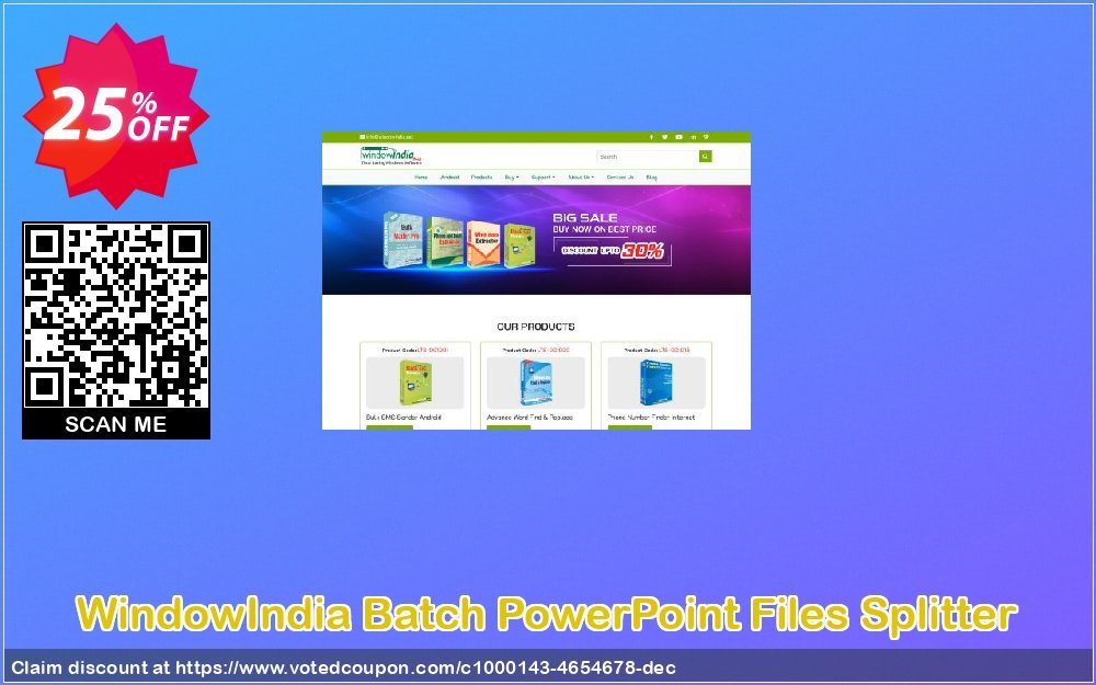 WindowIndia Batch PowerPoint Files Splitter Coupon, discount Christmas OFF. Promotion: marvelous discount code of Batch PowerPoint Files Splitter 2024