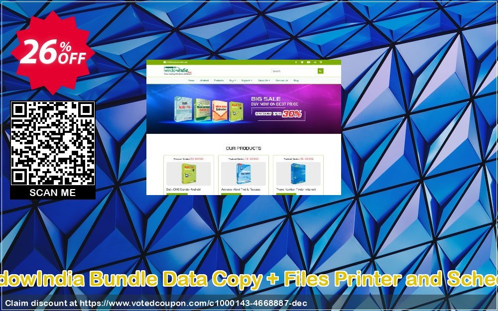 WindowIndia Bundle Data Copy + Files Printer and Schedule Coupon, discount Christmas OFF. Promotion: impressive offer code of Bundle Data Copy + Files Printer and Schedule 2024