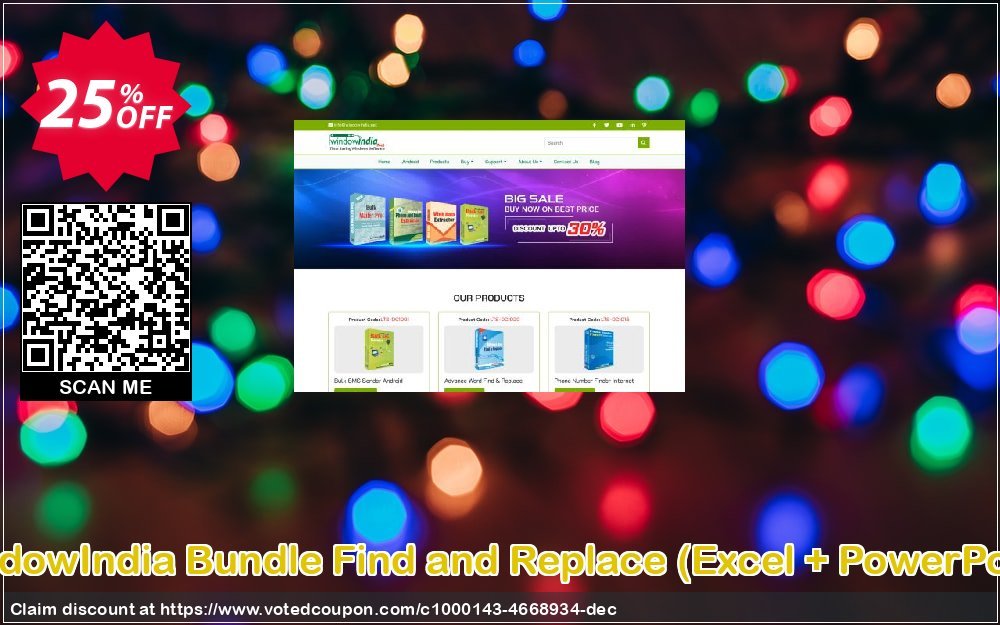 WindowIndia Bundle Find and Replace, Excel + PowerPoint  Coupon, discount Christmas OFF. Promotion: formidable sales code of Bundle Find and Replace (Excel + PowerPoint) 2023