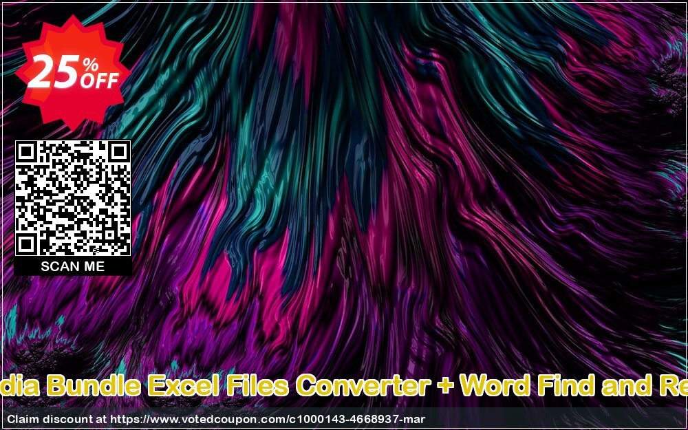 WindowIndia Bundle Excel Files Converter + Word Find and Replace Pro Coupon, discount Christmas OFF. Promotion: excellent discount code of Bundle Excel Files Converter + Word Find and Replace Pro 2024