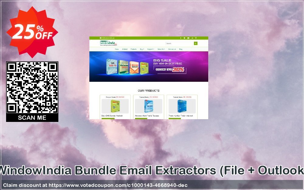 WindowIndia Bundle Email Extractors, File + Outlook  Coupon, discount Christmas OFF. Promotion: awful promotions code of Bundle Email Extractors (File + Outlook) 2023