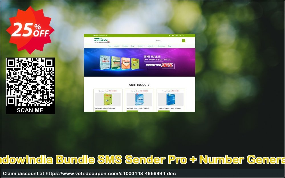 WindowIndia Bundle SMS Sender Pro + Number Generator Coupon, discount Christmas OFF. Promotion: exclusive promo code of Bundle SMS Sender Pro + Number Generator 2024