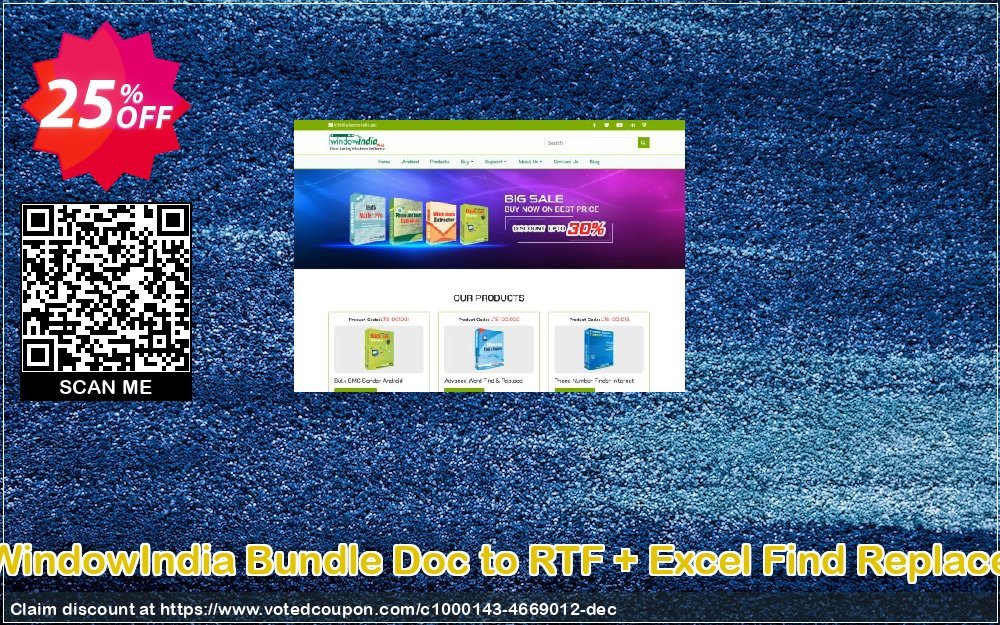 WindowIndia Bundle Doc to RTF + Excel Find Replace Coupon, discount Christmas OFF. Promotion: super deals code of Bundle Doc to RTF + Excel Find Replace 2024