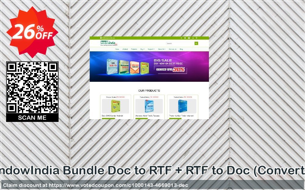 WindowIndia Bundle Doc to RTF + RTF to Doc, Converter  Coupon, discount Christmas OFF. Promotion: best offer code of Bundle Doc to RTF + RTF to Doc (Converter) 2024