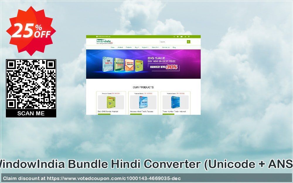 WindowIndia Bundle Hindi Converter, Unicode + ANSI  Coupon, discount Christmas OFF. Promotion: super discount code of Bundle Hindi Converter (Unicode + ANSI) 2024