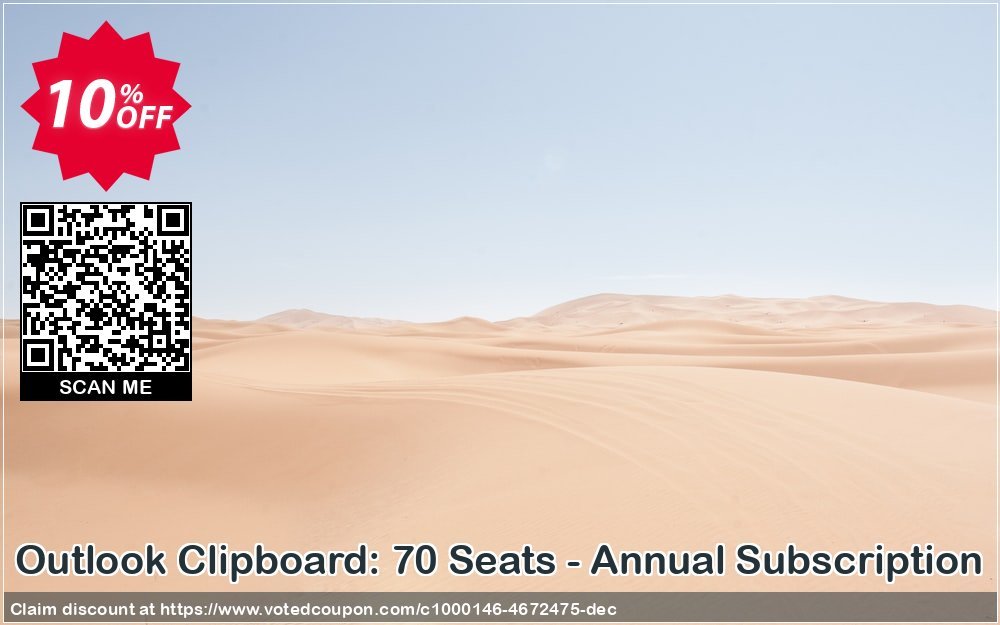 Outlook Clipboard: 70 Seats - Annual Subscription Coupon, discount 2CHECKOUTAFFILIATE10 - 10% Off. Promotion: impressive promotions code of Outlook Clipboard: 70 Seats - Annual Subscription 2023