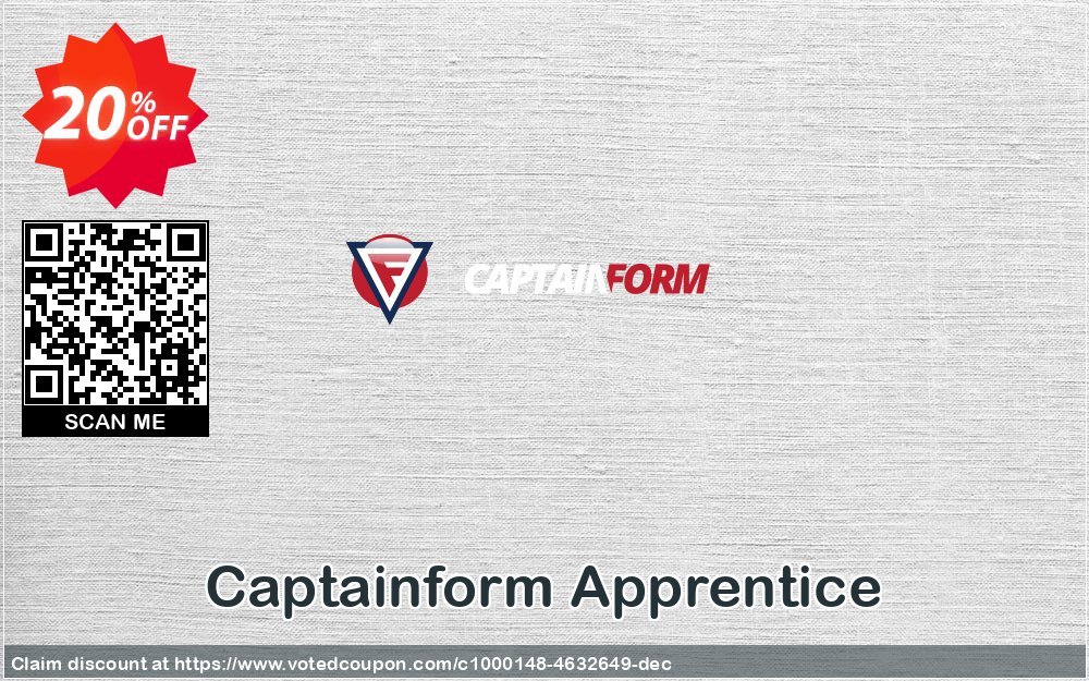 Captainform Apprentice Coupon, discount Special Partner Discount. Promotion: super discount code of Apprentice 2024