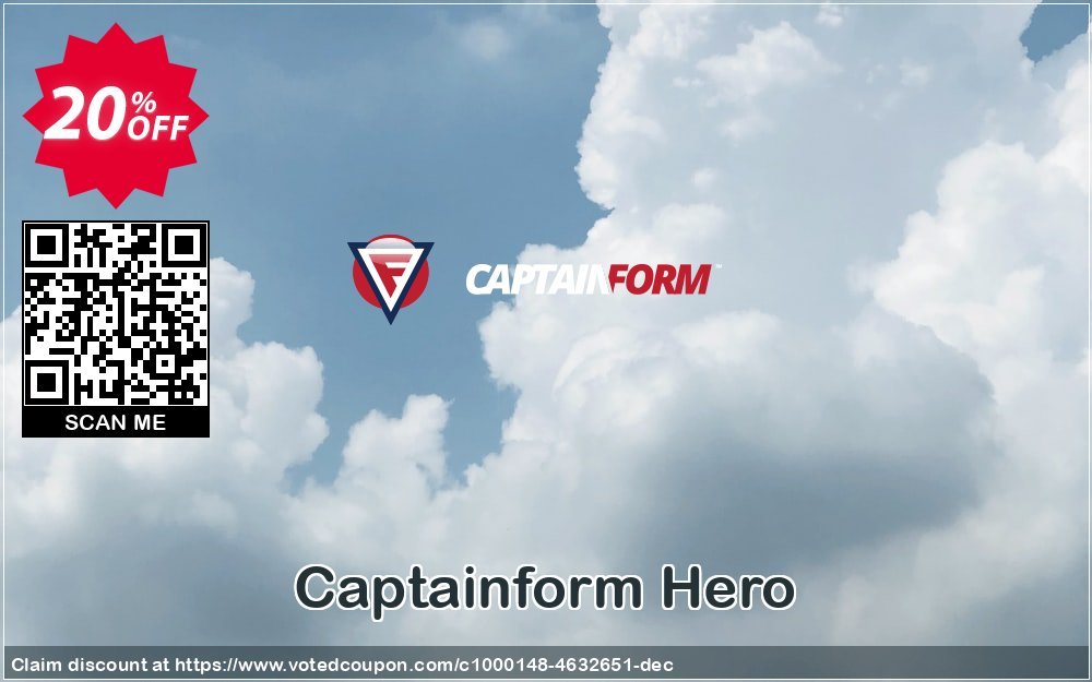 Captainform Hero Coupon, discount Special Partner Discount. Promotion: big discounts code of Hero 2023