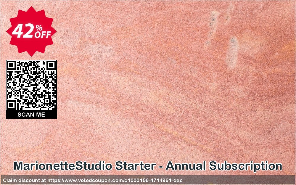 MarionetteStudio Starter - Annual Subscription Coupon, discount Limited Time Discount. Promotion: marvelous offer code of MarionetteStudio Starter - Annual Subscription 2023