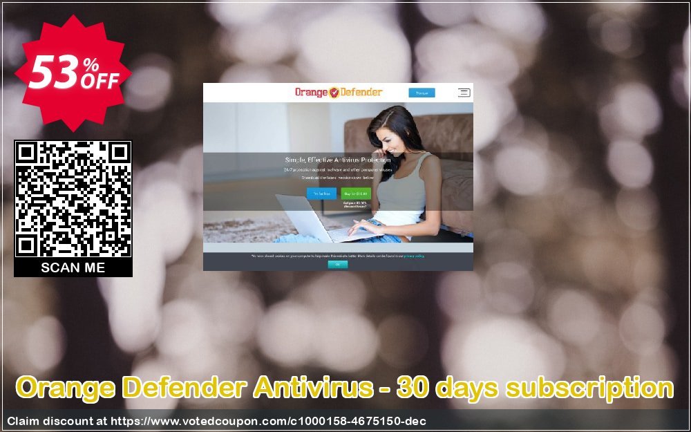 Orange Defender Antivirus - 30 days subscription Coupon, discount Spring Offer 50% OFF. Promotion: awful sales code of Orange Defender Antivirus - 30 days subscription 2023